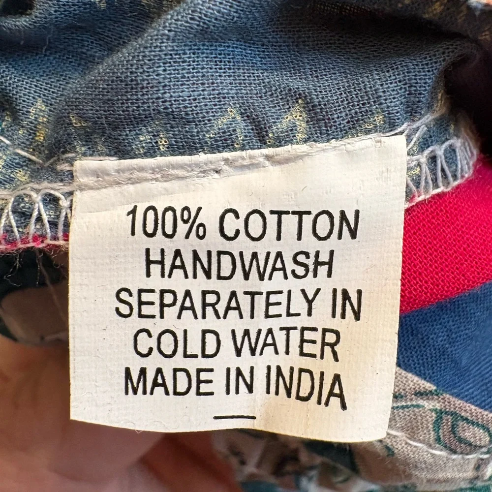 NWT Art Studio Company Sari Cotton Patchwork Jogger Pants Women’s L/XL - Picture 15 of 16